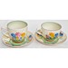 Norton Nut's Clarice Cliff Spring Crocus Pattern - 2 Cups And Saucers