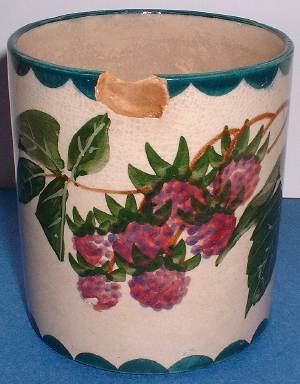 Norton Nut's Wemyss ware preserve pot