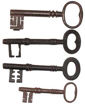 Norton Nut's 4 Old antique Keys