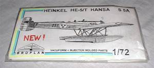 Norton Nut's Broplan 1/72 vac form Heinkel HE-5/T Hansa S5A kit