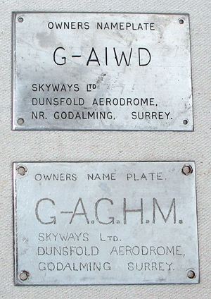 Norton Nut's Dakota Aircraft Owners Identification Plates