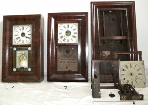 Norton Nut's Three Antique American OG-Type Wall Clocks