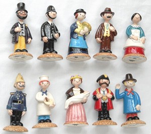 Norton Nut's Beswick Trumpton Camberwick Green Ceramic Models, Complete Set of 10, Boxed