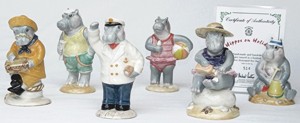 Norton Nut's Beswick Hippos On Holiday, Boxed