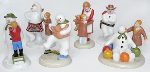 Norton Nut's Coalport Snowman - Collection of Six Snowman Figurines