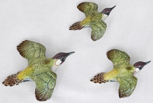 Norton Nut's Beswick - Green Woodpecker Wall Plaques - Complete Set