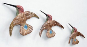 Norton Nut's Beswick - 5 Hummingbird Wall Plaques. Model Number 1023. Damaged