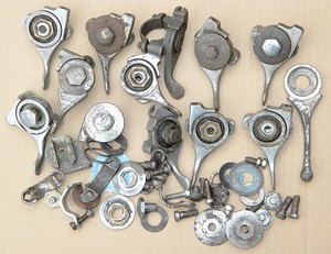 Norton Nut's Job Lot Of Vintage Motorcycle Magneto And Air Control Levers, Norton And Others